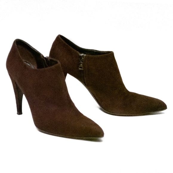 PRADA Brown Suede Ankle Booties -  Size 38 - Picture 2 of 6